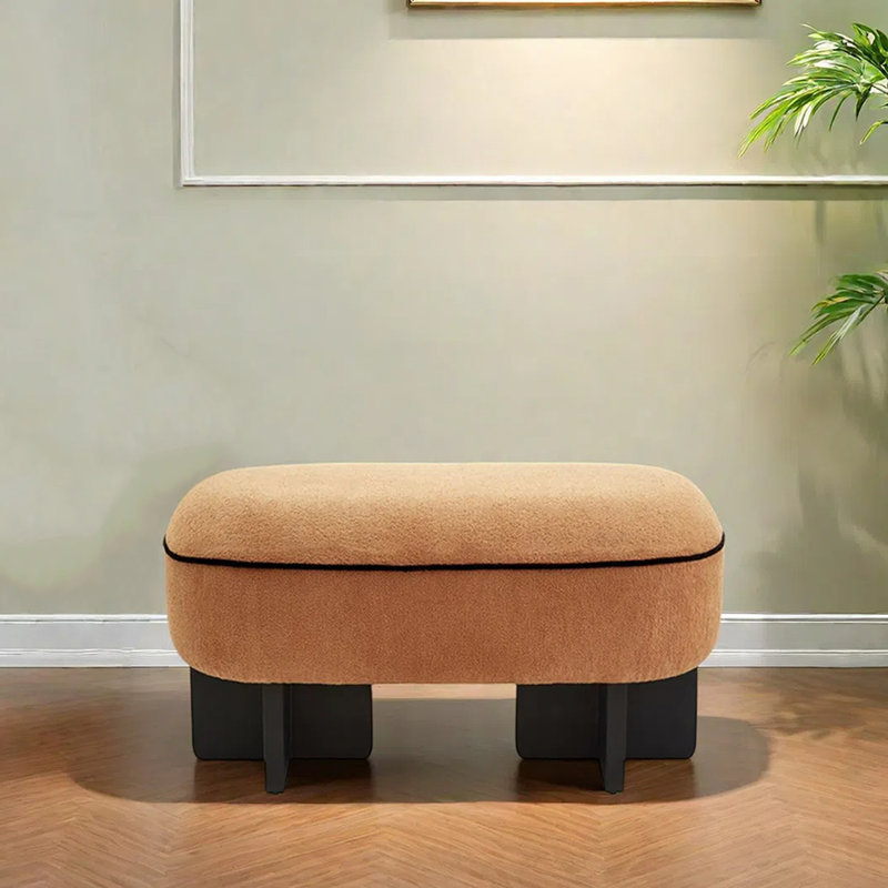Banc en bois massif de velours, H 17,32 po x l 39,37 po x P 17,72 po