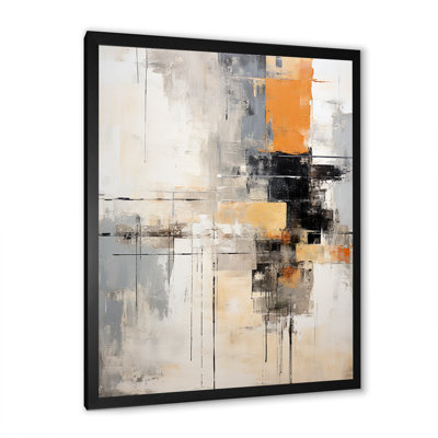 Abstrait collage gris beige sur route - Collages abstraits, impressions sur toile