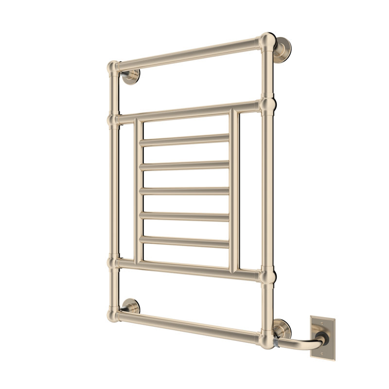 Chauffe-serviettes électrique mural 23,5 po x 34,5 po Thames, Nickel poli