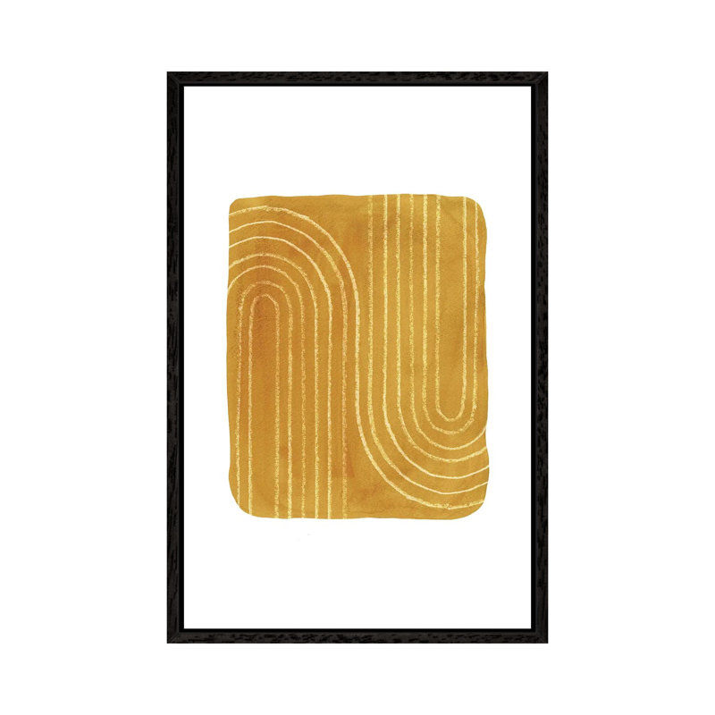 Rust Mustard Art by Whales Way - Painting on Canvas, 66.04cm H x 45.72cm W x 3.81cm D, Black Framed