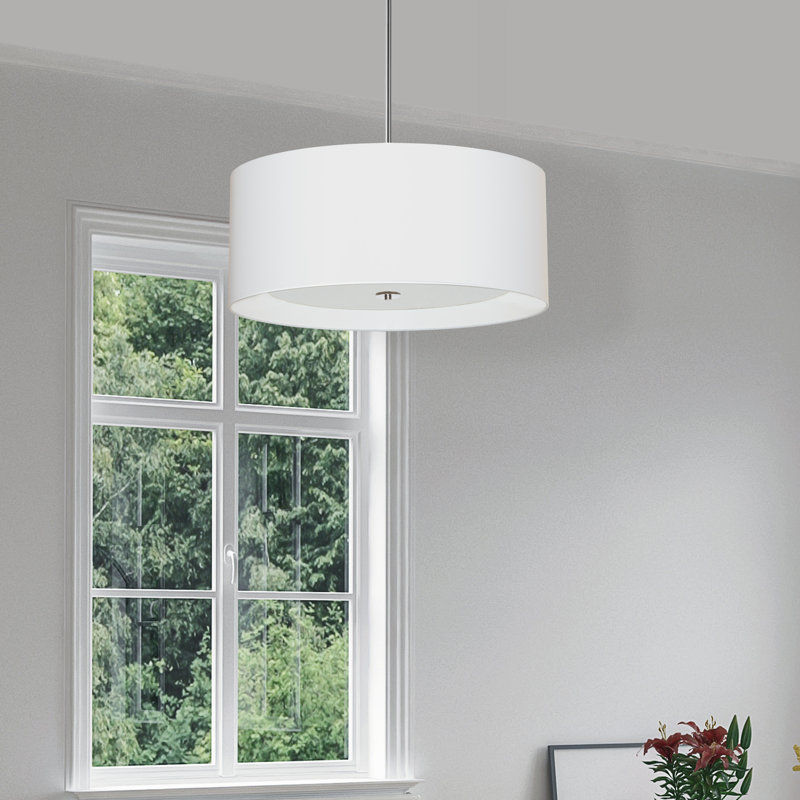 Innsbrook 4 - Light Dimmable Drum Chandelier, 10" H x 22" D x 22" W, White