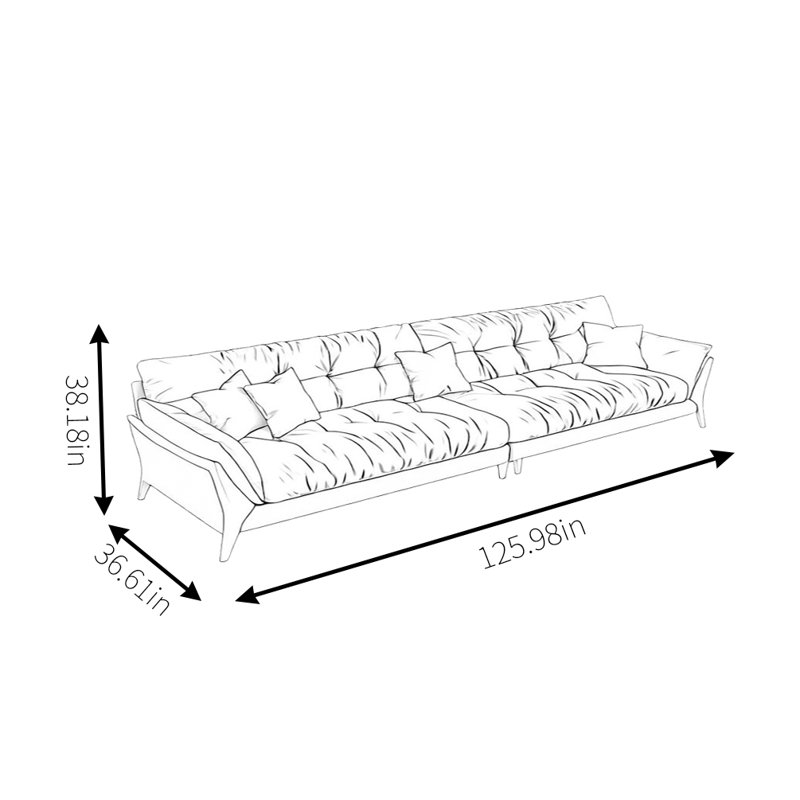 Canapé Modern, 4, H 38,18 po x l 125,98 po x P 36,61 po