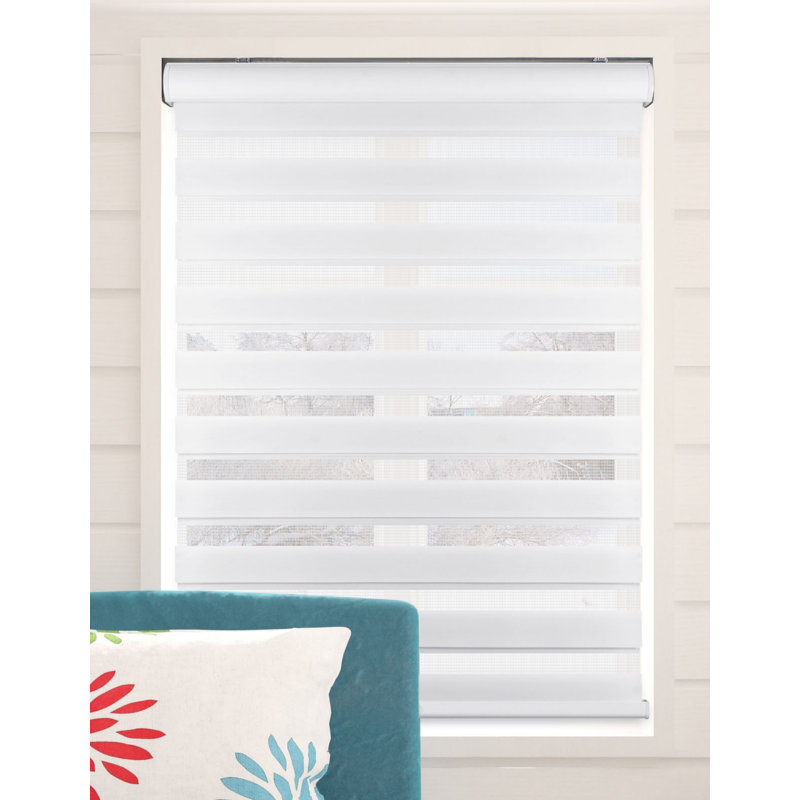 Gray Cordless Sheer Fabric Roller Shade 32.5"W x 60"H