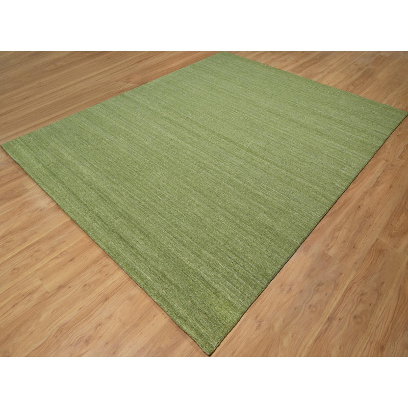 Tapis vert olive en laine douce tissé à la main 8 pi 1 po x 10 pi 7F8A537FE3E44960A0B009F7DEDD2627