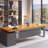 Light yellow L-Shaped Solid Wood desks-108304460-108304463