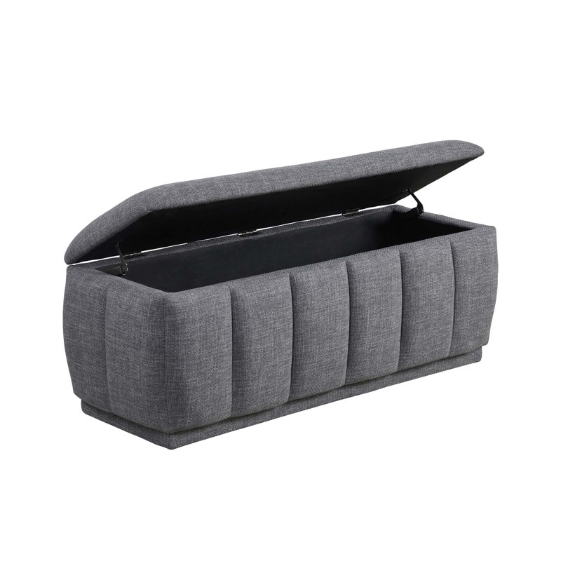 Banc de rangement moderne avec siège à coussin, structure en contreplaqué et revêtement en tissu pour meubles de maison