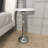 Terrazzo Stone Side End Silver Accent Table with Marble Top