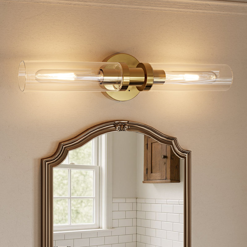 2-Light Cordless Rechargeable Bathroom Vanity Light Bar with Remote and Bulbs