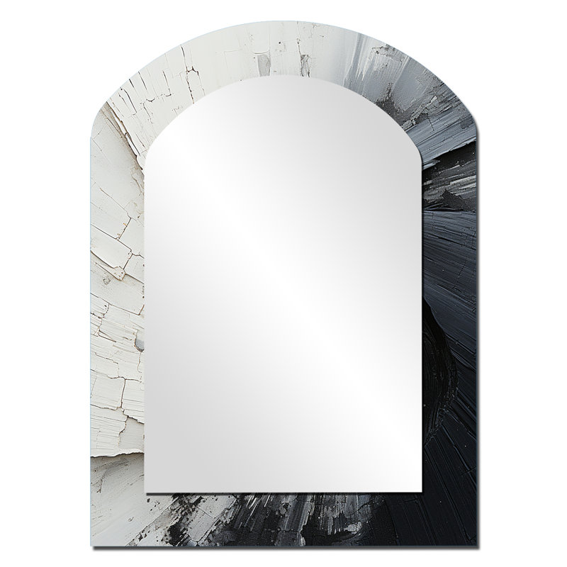 Contrasting Harmony III - Modern Arch Wall Mirror, 34" x 25"