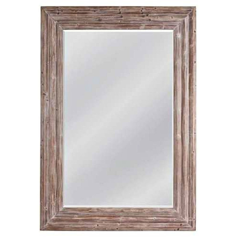 Cusack Leaner Beveled Distressed Full Length Solid wood Rectangular Mirror