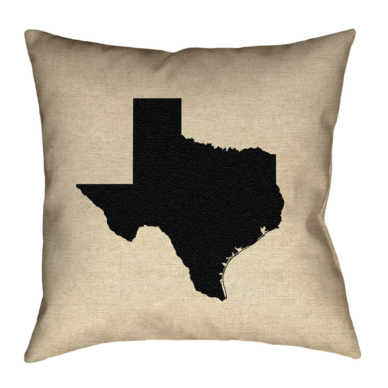 Coussin de sol à imprimé double face Katelyn Smith Texas, Noir, 18 po x 18 po