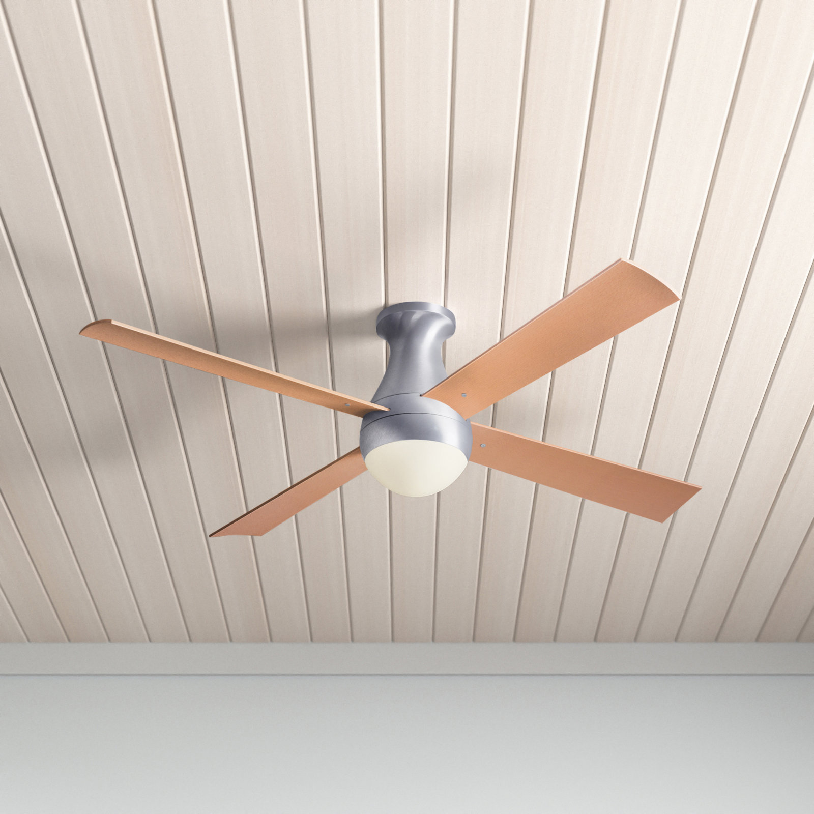 52" Ceiling Fan with LED Light Kit, Brushed Aluminum, Fan Speed and Light Control (3-wire), Maple