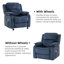 Fauteuil inclinable électrique en chenille de 33,5 po de largeur avec roulettes télécommandées et verrouillables, facile à déplacer et à verrouiller en place-1780264101