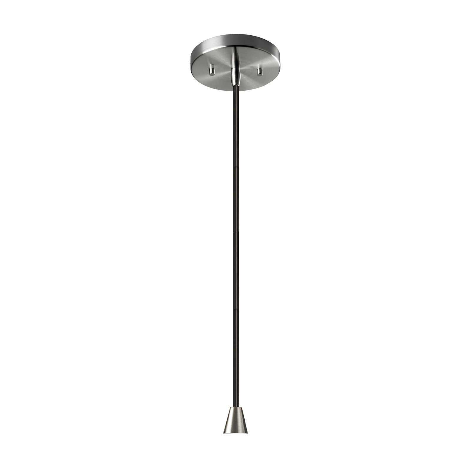 Logan 1 - Light Single Cone Pendant, Brushed Nickel, Antique Patina, LED (Integrated)