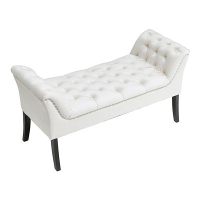 123cm Wide Rectangle No Pattern Footstool Ottoman