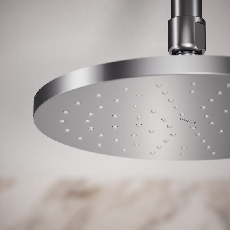 Pomme de douche à pluie Contemporary, Chrome poli, Rond, 1,75 gallons par minute