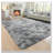 8X10 Tie-Dyed Grey Shaggy Area Rug, Soft Fluffy Non-Slip Carpet For Living Room Bedroom Kids Room, Noise-Reducing Cozy Home Decor-803759355-803759354