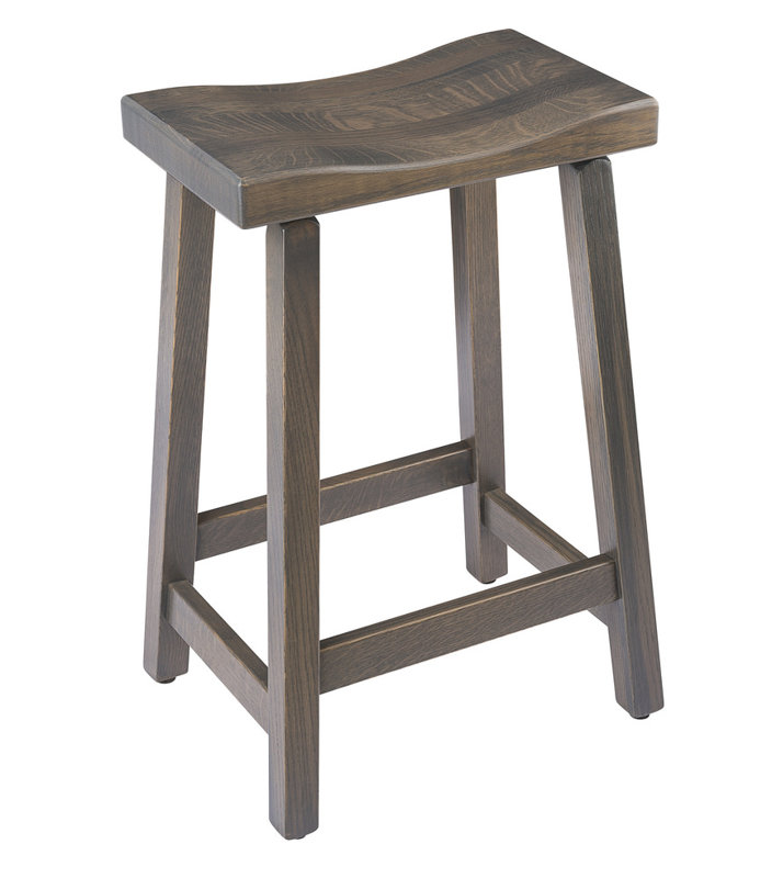 Cambon Solid Wood Counter Stool, Antique Slate, Bar Stool (30" Seat Height)