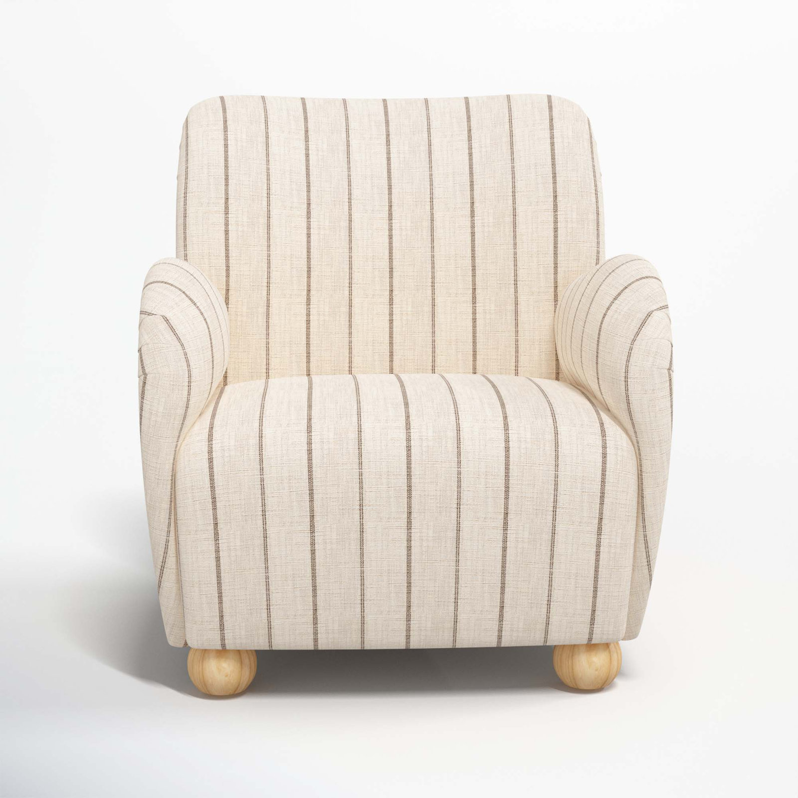 Cowen Cotton Armchair, Fritz Charcoal Stripe