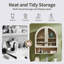  Armoire murale de salle de bain arquée Ahart avec 2 portes en verre et tablette ouverte de 23,6 po-420788774