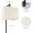 60" Modern Square Floor Lamp, Matte Black Body With White Fabric Shade, Reading Lamp For Home Office