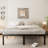 Lutherville 18'' Black Metal Platform Bed Frame With Steel Slat Support, No Box Spring Needed-953016076-989574561