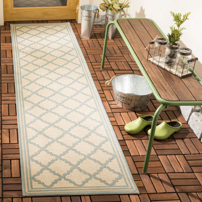 Kittrell Looped/Hooked Aqua Indoor/Outdoor Rug