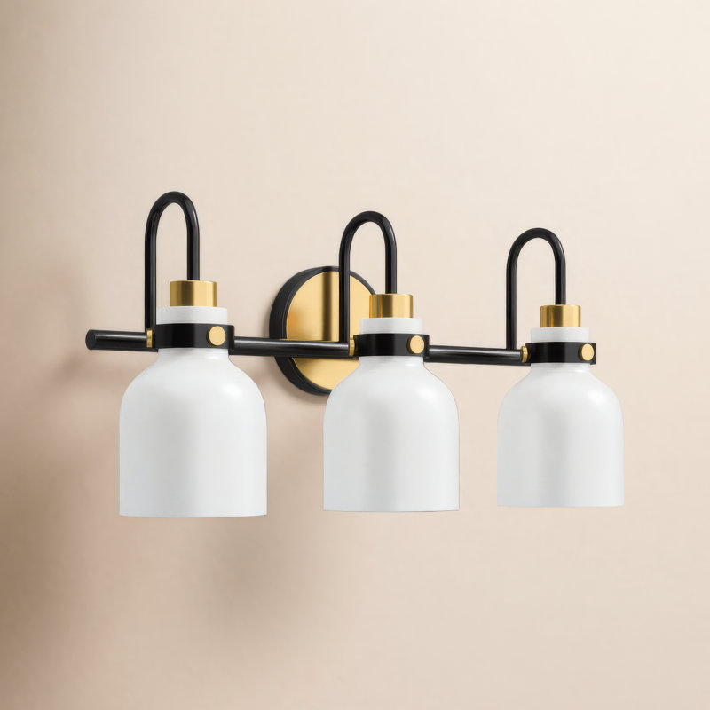Éclairage pour meuble-lavabo à 3 lumières à intensité variable Arold, Laiton satiné