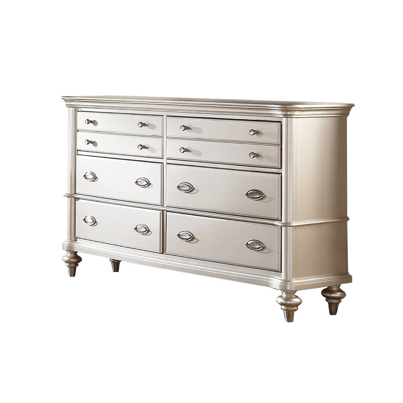 Commode à 6 tiroirs en argent antique