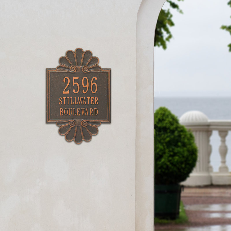 Signature Series 3-Line Wall Address Plaque, Copper, Forged Copper, Yes