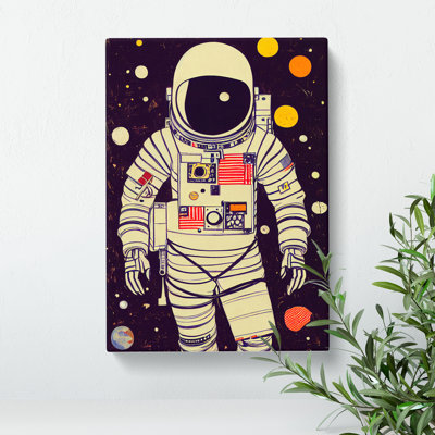 Astronaut In The Stars - Wrapped Canvas