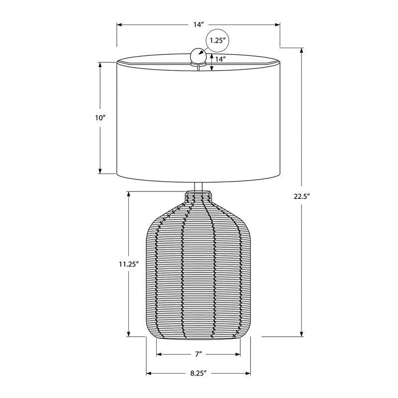 Lampe de table en rotin