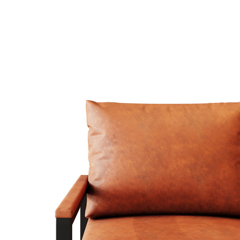 Chaise d'appoint de 27,95 pouces de largeur, Similicuir orange