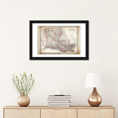 « louisiana map, 1886 », impression sur toile