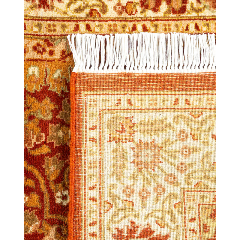 One-of-a-Kind Hayner Hand-Knotted 2'8" x 8'3" Runner Wool Area Rug in Orange