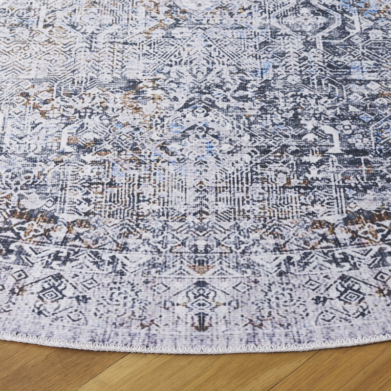 Jera Performance Machine Washable Oriental Rug, Round 6'