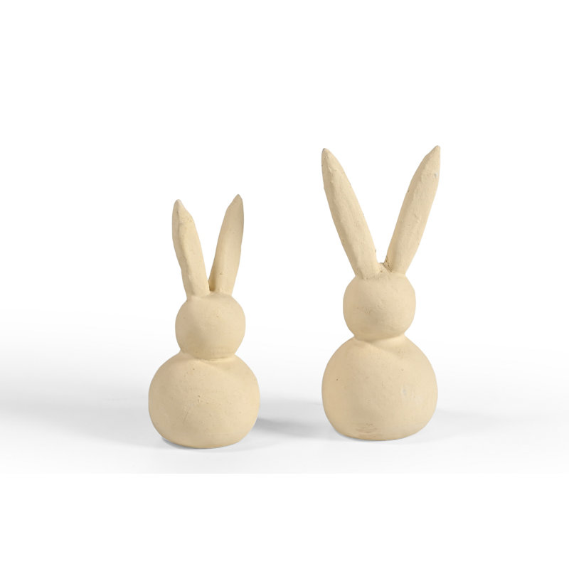 Ensemble de 2 lapins en papier mâché