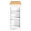 Îlot de cuisine bicolore élégant avec poubelle escamotable dissimulée, étagère à épices à 3 niveaux et placard à portes coulissantes. Garde-robe double à tiroirs pour le rangement. Buffet blanc multifonctionnel.