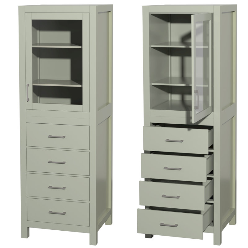 Sheffield Solid Wood Linen Cabinet, Light Green