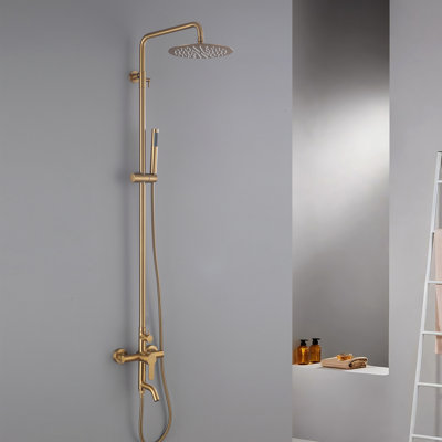Douche murale extérieure triple fonction en acier inoxydable 316 antirouille avec douchette et lave-pieds