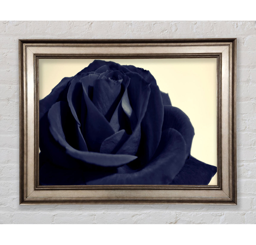 Black Blue Rose - Bilderrahmen Kunstdrucke