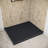 42 in. x 34 in. Corner Acrylic Shower Base in Glossy Black With Center Drain, Drain Included-115227043
