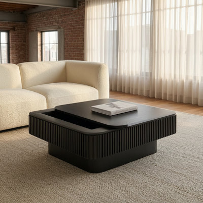 Table basse 31,5 po carrée avec rangement