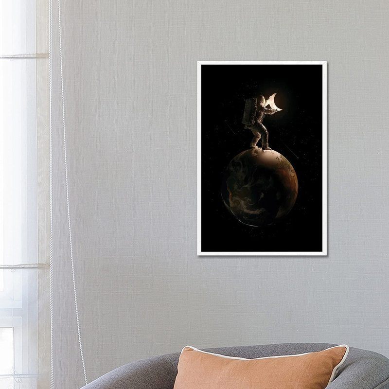 Lunar by Nicebleed - Print on Canvas, 66.04cm H x 45.72cm W x 3.81cm D, White Framed