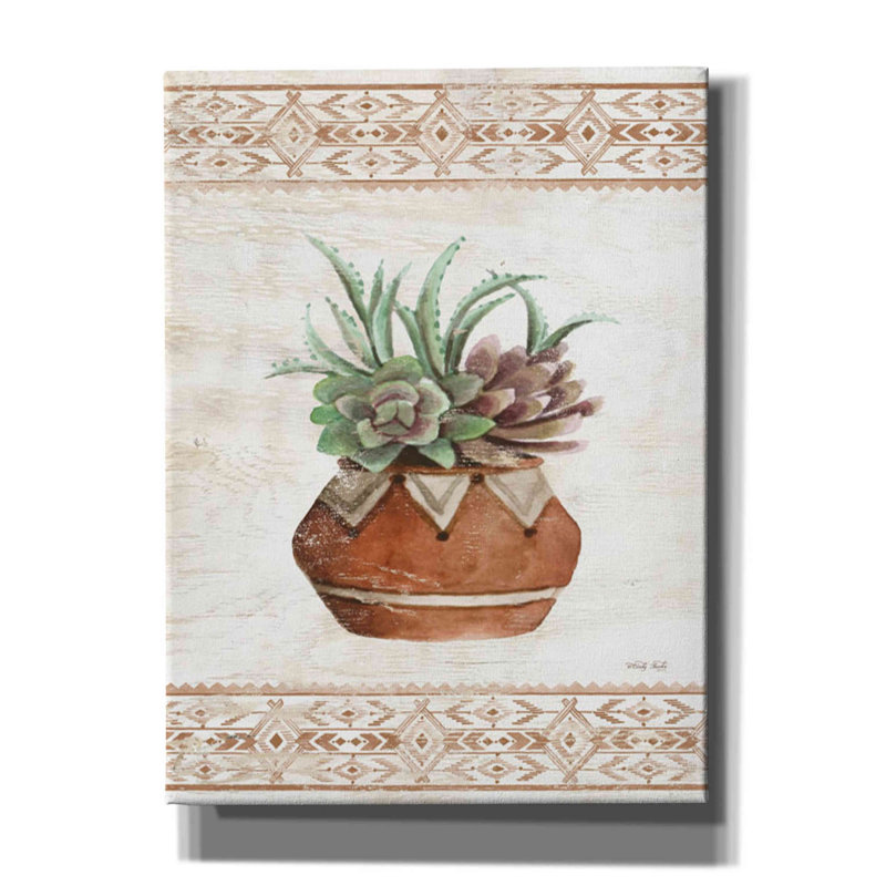 «Southwest Terracotta Succulents II» par Cindy Jacobs, art mural sur toile, H 54 po x l 40 po x P 1,5 po