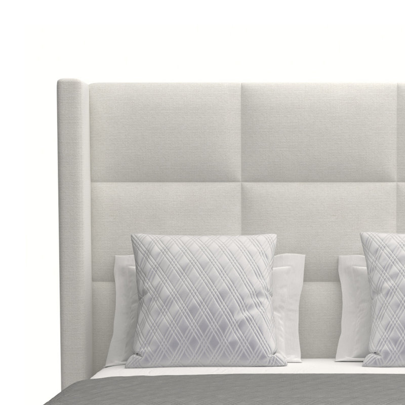 Lit escamotable capitonné standard Esparto, Très grand (haut), Revolution® blanc cassé