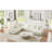 Modern U-Shaped Couch In Beige Corduroy With Square Legs Comfortable Upholstered