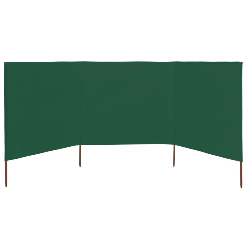 Braud Wood Folding Room Divider, Green, 110cm H x 400cm W
