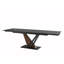 Carrol Modern Extendable Rectangular Dining Table With Black Sintered Stone Table Top - Seats Up To 6