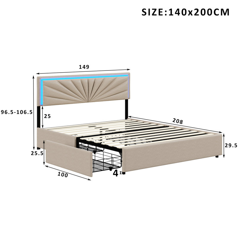Bed, European Double (140 x 200 cm)